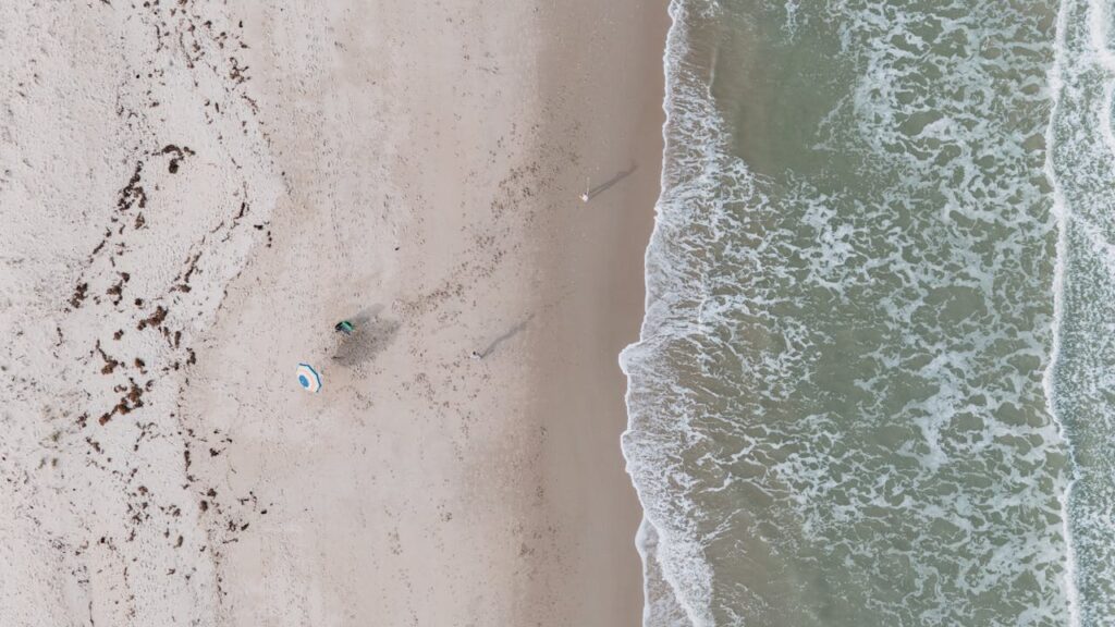 Middle Cove Beach, Fort Pierce, Florida. Birds Eye View of Beach